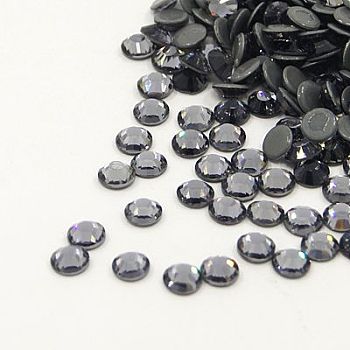 Glass Hotfix Rhinestone, Grade AA, Flat Back & Faceted, Half Round, Black Diamond, SS10, 2.7~2.8mm, about 1440pcs/bag