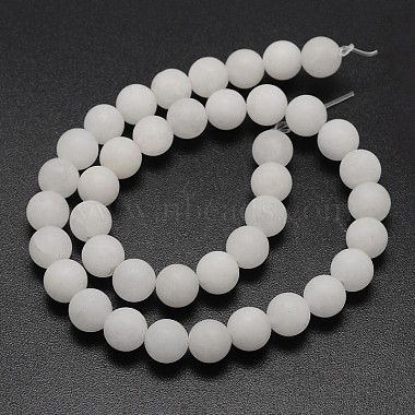 Hilos de abalorios de jade blanco natural(G-D671-10mm)-2