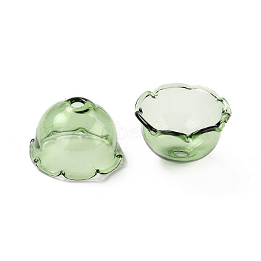 Medium Sea Green Glass Bead Caps