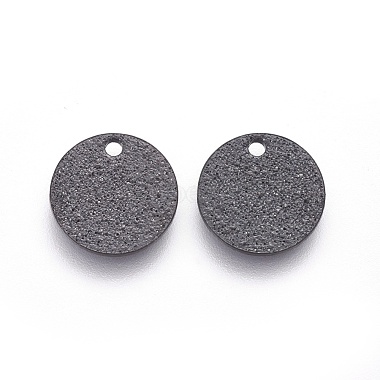 Gunmetal Flat Round Stainless Steel Charms