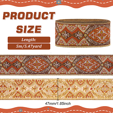 5M Ethnic Style Embroidery Polyester Ribbons(OCOR-FG0002-20B)-2