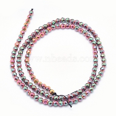 Electroplate Non-magnetic Synthetic Hematite Beads Strands(G-L486-A-02)-3