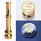 Golden Tone Brass Wax Seal Stamp Head with Bamboo Stick Shaped Handle(STAM-K001-05G-R)-1