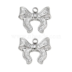304 Stainless Steel Pendants, Bowknot Shape Charms, Stainless Steel Color, 14x16x2mm, Hole: 1.8mm(SA-CBA7876-33P)