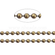 Brass Ball Chains, Faceted, Long-Lasting Plated, Soldered, with Spool, Cadmium Free & Nickel Free & Lead Free, Antique Bronze, 1.2mm, about 32.8 Feet(10m)/roll(X-CHC-S008-004E-AB)