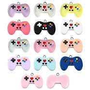 13Pcs 13 Styles Resin Pendants, with Platinum Plated Loops, Game Controller Charms, Mixed Color, 20x27.5~28x5.5mm, Hole: 1.8mm, 1pc/style(RESI-YW0001-64)