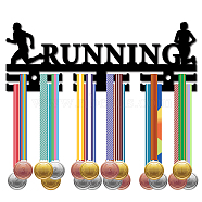 Word Running Acrylic Medal Holder, Medals Display Hanger Rack, with Standoff Pins, Medal Holder Frame, Sports Themed Pattern, 106x290x10mm, Hole: 8mm(AJEW-WH0296-029)