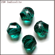 Imitation Austrian Crystal Beads, Grade AAA, Faceted, Polygon, Teal, 8mm, Hole: 0.9~1mm(SWAR-F085-8mm-24)