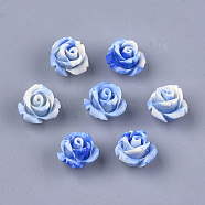 Synthetic Coral Beads, Dyed, Flower, Royal Blue, 10x10.5x8mm, Hole: 1mm(X-CORA-S026-22F)