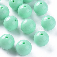 Opaque Acrylic Beads, Round, Aquamarine, 20x19mm, Hole: 3mm(X-MACR-S370-C20mm-A05)