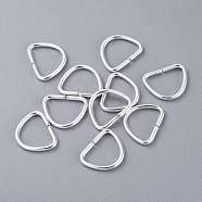 304 Stainless Steel D Rings, Buckle Clasps, For Webbing, Strapping Bags, Garment Accessories, Silver, 15x12.5x1.5mm(STAS-K210-14A-S)
