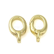 Brass Spring Gate Rings, Oval, Golden, 16x9x5.5mm, Hole: 2.5mm(KK-B089-19G)
