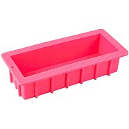 Rectangle Soap Silicone Molds, for DIY Cake, Chocolate, Candy, Toast, Hot Pink, 295x130x66mm, Inner Diameter: 255x90mm(DIY-WH0183-48)