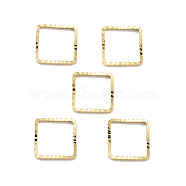 Brass Beads Frames, Cadmium Free & Lead Free, Square, Real 24K Gold Plated, 8x8x1mm(KK-M288-01G-B)