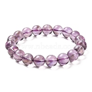 Natural Amethyst Round Beaded Stretch Bracelet, Inner Diameter: 2-1/8 inch(5.5cm), Beads: 9.8~10.8mm(BJEW-B071-01C)