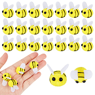 Plush Bees, Ornament Accessories for Children Toy, Clothes, Hat, Yellow, 26x16.5x17mm(AJEW-WH0348-144)