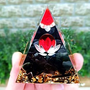 Orgonite Pyramid Resin Energy Generators, Reiki Natural Obsidian Chips Inside for Home Office Desk Decoration, Black, 60x60x60mm(PW23042590893)