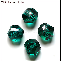 K9 Glass, Imitation Austrian Crystal Beads, Grade AAA, Faceted, Polygon, Teal, 8mm, Hole: 0.9~1mm(SWAR-F085-8mm-24)