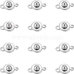 304 Stainless Steel Snap Clasps, Stainless Steel Color, 15.5x10x5mm, Hole: 1.5mm, 20pcs/box(STAS-UN0009-06P)