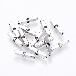 CCB Plastic Beads, Cuboid, Antique Silver, 12.5x2.5mm, Hole: 1mm(CCB-K003-32AS)