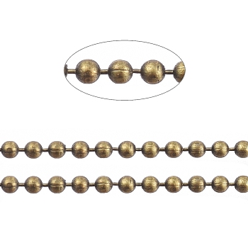 Brass Ball Chains, Faceted, Long-Lasting Plated, Soldered, with Spool, Cadmium Free & Nickel Free & Lead Free, Antique Bronze, 1.2mm, about 32.8 Feet(10m)/roll