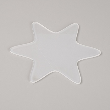 Custom Star Shape Plastic Thread Holder Card, Thread Winding Boards, for Cross-Stitch, Clear, 11.5x13x0.25cm