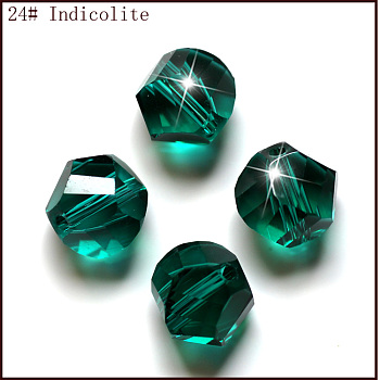 Imitation Austrian Crystal Beads, Grade AAA, Faceted, Polygon, Teal, 8mm, Hole: 0.9~1mm
