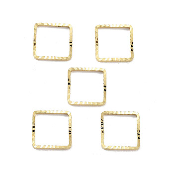 Brass Beads Frames, Cadmium Free & Lead Free, Square, Real 24K Gold Plated, 8x8x1mm