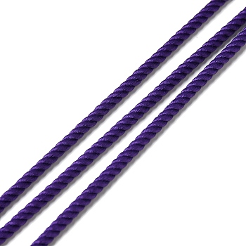 Round Polyester Cord, Twisted Cord, for Moving, Camping, Outdoor Adventure, Mountain Climbing, Gardening, Indigo, 3mm