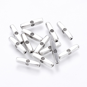 CCB Plastic Beads, Cuboid, Antique Silver, 12.5x2.5mm, Hole: 1mm