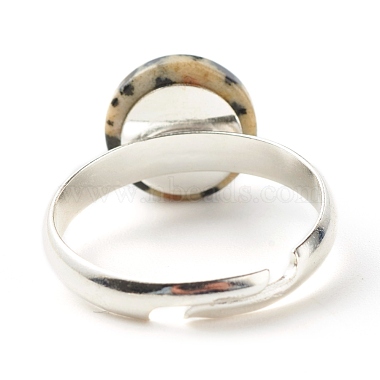 Полукруглое регулируемое кольцо из смешанных натуральных и синтетических камней(RJEW-JR00410)-7
