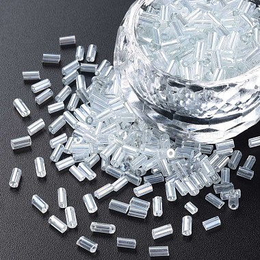 Clear Round Bugle Glass Beads