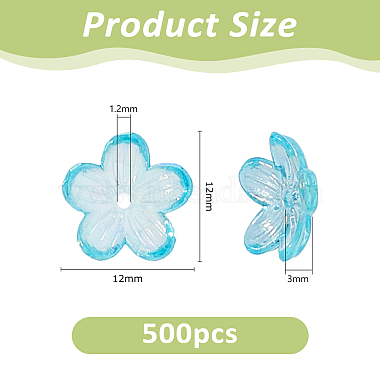 500Pcs UV Plating Acrylic Bead Caps(PACR-DC0001-06)-2
