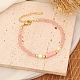 Synthetic Cherry Quartz Glass Rectangle Beaded Bracelet for Woman(PW-WG21593-06)-1