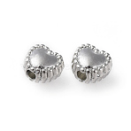 Tibetan Silver Beads, Lead Free & Cadmium Free, Plated with Platinum, 5mm long, 6mm wide, 4mm thick, Hole: 1.5mm(WAB08)