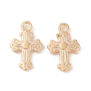 CCB Plastic Pendants, Cross, Golden, 21x13.5x3mm, Hole: 2mm(CCB-N006-27G)