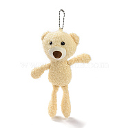 PP Cotton Mini Animal Plush Toys Bear Pendant Decoration, with Ball Chain, Moccasin, 255mm(HJEW-C002-02)
