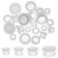 24Pcs 4 Style Silicone Bottle Seal Plug, Reusable Replacement Bottle Stopper, Flat Round, White, 11.5~19.5x9~11.5mm, 6pcs/style(AJEW-GF0005-95)