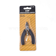 Stainless Steel Mini Diagonal Cutting Pliers, Flush Cutter, Ferronickel, with PVC Handle, Black, 9x7.5x1.2cm(TOOL-R119-01)