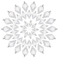 Elite 300Pcs 3 Styles Acrylic Sew on Rhinestone, 2-Hole Links, Costume Accessories, Rhombus, Clear, 15~24x8.5~14x3.5~4.5mm, Hole: 1~1.2mm, 100pcs/style(MACR-PH0001-76A)