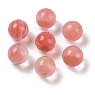 Cherry Quartz Glass No Hole Sphere Beads, Round, 10mm(G-K353-04A-21)