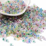 Glass Seed Beads, Peanut, Colorful, 4.5x3x3mm, Hole: 0.8mm, about 10384pcs/pound(SEED-M011-03A-01)