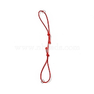 Adjustable Elastic Cord Bracelet Making, with Platinum Plated Iron Jump Rings, Red, 130mm(AJEW-JB00008-03)