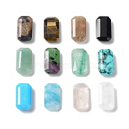 Natural & Synthetic Mixed Gemstone Cabochons, Faceted Rectangle, Mixed Dyed and Undyed, 15x8.5x3.6mm(G-C057-04A)