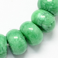 Natural Malaysia Jade Stone Beads Strands, Dyed, Rondelle, Medium Sea Green, 8x5mm, Hole: 1mm, about 60~65pcs/strand, 15.7 inch(X-G-S105-8mm-13)