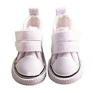 Imitation Leather Doll Casual Canvas Shoes, for BJD Doll Accessories, White, 50x30x25mm(PW-WG22069-04)