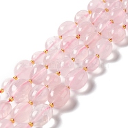 Natural Rose Quartz Beads Strands, Oval, 9.5~19.5x8~13.5x5.5~13mm, Hole: 0.9~1.2mm, about 24~27pcs/strand, 14.96~15.55''(38~39.5cm)(G-B028-B02)