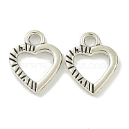 Tibetan Style Alloy Pendants, Cadmium Free & Lead Free, Antique Silver, Heart, 15x12x2mm, Hole: 2mm(FIND-U015-15AS)