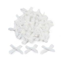 Nylon Costume Accessories, Bowknot, White, 19x21x2.5mm(DIY-A052-02-01)