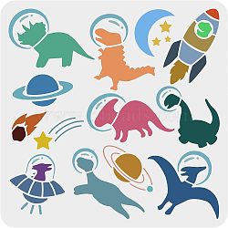 Large Plastic Reusable Drawing Painting Stencils Templates, for Painting on Scrapbook Fabric Tiles Floor Furniture Wood, Square, Dinosaur Pattern, 300x300mm(DIY-WH0172-673)